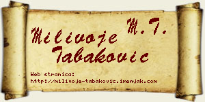 Milivoje Tabaković vizit kartica